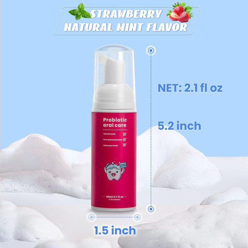Fluoride Free Foam Kids Toothpaste - ELOTAME Natural Teeth Clean and Whitening Toothpaste with Strawberry and Blueberry Mint Flavor, Organic Trave...