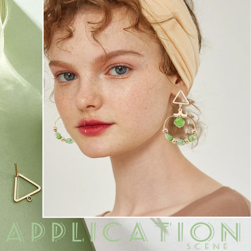 BENECREAT 10Pcs 18K Real Gold Plated Triangle Shape Earring Studs Posts with Hole for Wedding, Anniversaries Festival Gifts and Favors - 10.6x10.6...