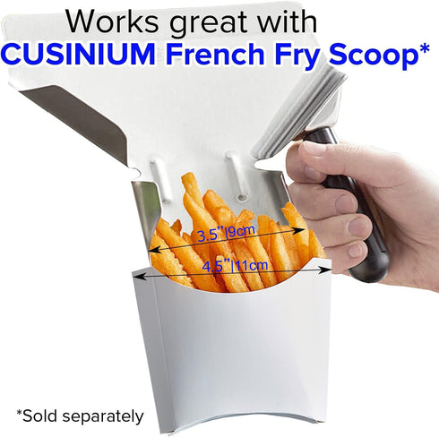 CUSINIUM [4 oz 50-Pack Small White French Fry Containers - Disposable French Fries Holders...