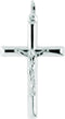 Ritastephens Sterling Silver Shiny Italian Cross Pendant Necklace (35mm, 43mm)...