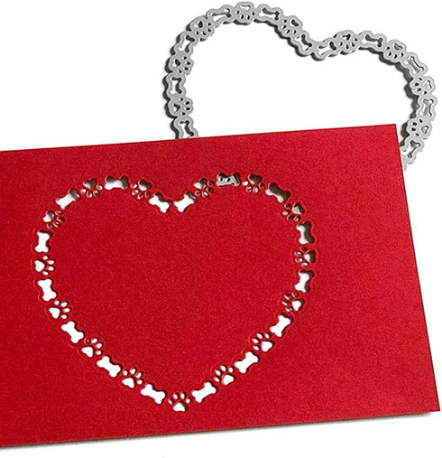 Heart Dog Paw Bone Metal Die Cuts,Cutting Dies for Card Making Clearance,Embossing Dies for Scrapbooking, DIY Album Paper Cards Art Craft Decorati...