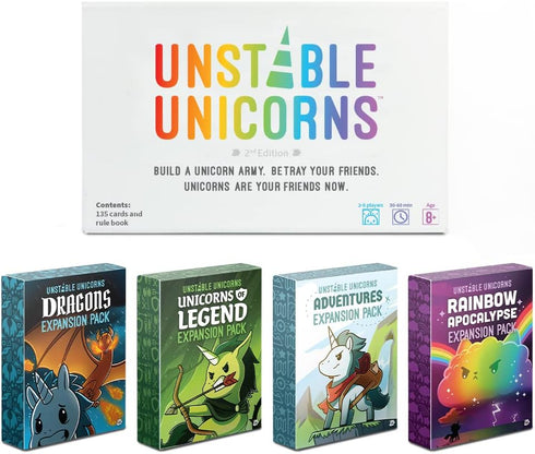 Unstable Unicorns Base Game - Competitive Award-Winning Card Game For Kids, Teens, Adults - 2-8 Players, Easy, Quick...