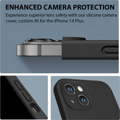 CellEver Heavy-Duty Silicone Case for iPhone 14 Plus - Military Drop Protection, Camera Shield, Scratch-Free Interior, Black...