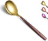 Berglander Dinner Spoon Set Of 4 With Moon Surface Handle And Shiny Gold Head, Stainless Steel Spoons Silverware Set Dishwasher Safe...
