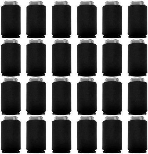 Can Cooler Sleeves Blank Poly Foam - Collapsible DIY Customizable for Parties Weddings Bulk (50, Black)...