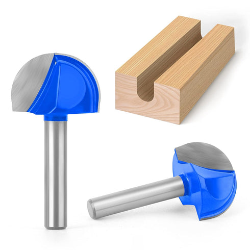 8Pcs Cove Box Cemented Carbide Router Bit for Woodworking, MDF and Plywood, 1/4" Shank Round Nose, 1/4" 5/16" 3/8" 1/2" 5/8" 3/4" 7/8" 1" Cutting ...