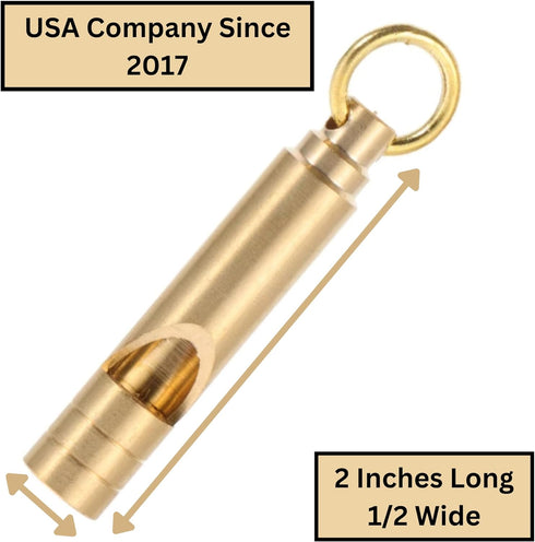 Brass Whistles 4 Pack, Emergency Survival Whistles Loud Safety Whistles for Adults, Self-Defense Whistle for Outdoor Activities, Distress Signal, ...
