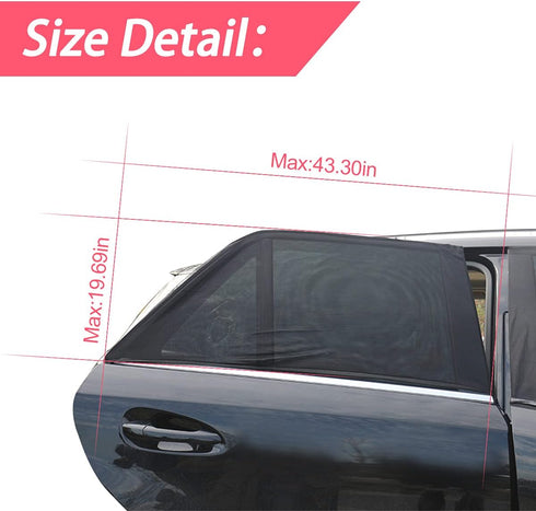 Universal Car Back Window Shade, 2 Pack Car Side Window Sunshade, Sun Glare, UV Rays and Privacy Protection, Baby Car Shades for Side Window (Medi...