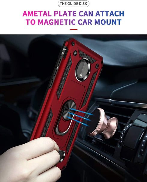 Military Grade Drop Impact for Motorola Moto Z4 Case,Moto Z4 Play Case 360 Metal Rotating Ring Kickstand Holder Magnetic Car Mount Armor Heavy Dut...