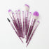 10 Pcs Crystal Unicorn Fan Makeup Brush Set, Professional Face Cosmetics Blending Liquid Foundation Powder Concealer Eye Shadows Make up Beauty Ey...
