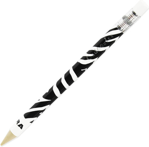 Zebra Cadoozle Mini Mechanical Pencil - 0.7mm Lead - Novelty Zebra & Cheetah Animal Print - Pack of 10...