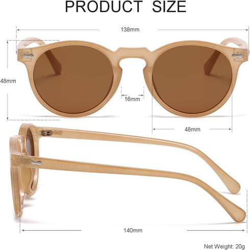 NIDOVIX Vintage Polarized Sunglasses for Men Women Round Retro Classic Fashion Eyewear UV400 Protection Sun Glasses...