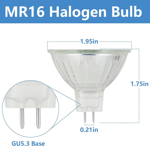 MR16 Halogen Bulb, 12V 20W, GU5.3 Bi-Pin Base, 2800K, Warm White Dimmable, for Desk Lamp, Track Light(Pack of v4)...