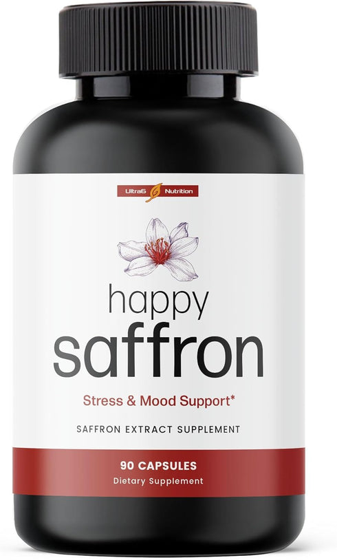 Happy Saffron Supplements - 100% Pure Saffron Extract Supplement - Mood Enhancer for Women & Men - Saffron Supplements for Eye Health Support - Sa...
