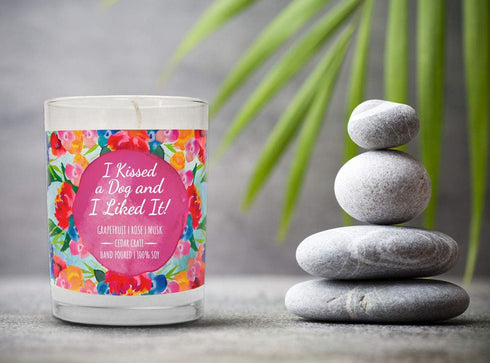 Funny Candles - I Kissed a Dog and I Liked It - Dog Mom Gifts, Grapefruit, Rose, Musk | Luxury Soy , 13.5 Oz. Jar, 10 oz Candle, Dog Lover Gifts F...