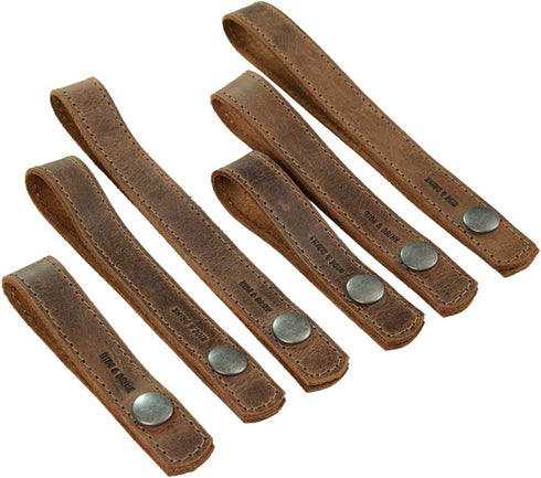 Hide & Drink, Leather Curtain Tieback (6 Pack), for Thin or Thick Window Drapes, Home & Office Decoration, Accessories, Handmade Includes 101 Year...