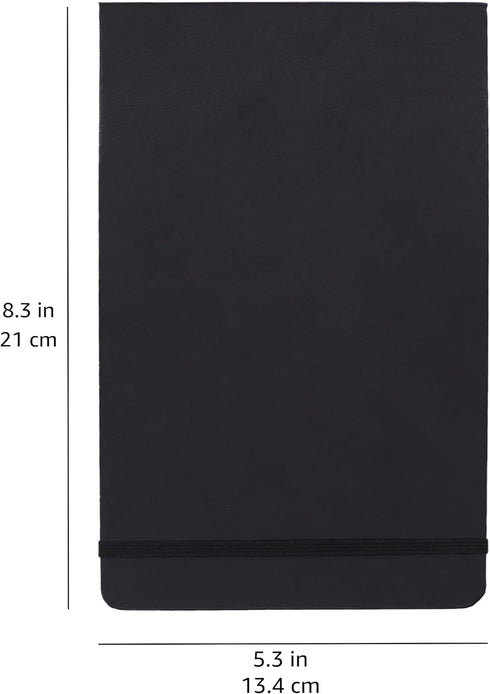 Amazon Basics - Hardcover Art Sketchbook L Size 5.25" x 8.25", 72 Sheets, Black...
