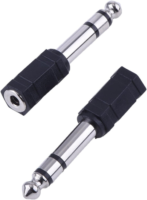 eBoot Headphone Adapter 6.35 mm Male to 3.5 mm Female Stereo Audio Earphone Jack Adapter, 5 Pieces, Black...