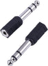 eBoot Headphone Adapter 6.35 mm Male to 3.5 mm Female Stereo Audio Earphone Jack Adapter, 5 Pieces, Black...