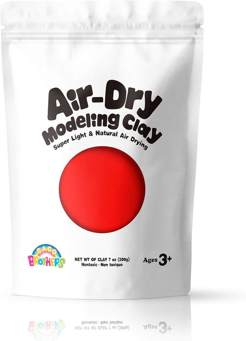Sago Brothers Modeling Clay for Kids - Red, 7 oz Molding Magic Clay for Kids Air Dry, Super Soft Clay for DIY Slime, Ultra Light Air Dry Modeling ...