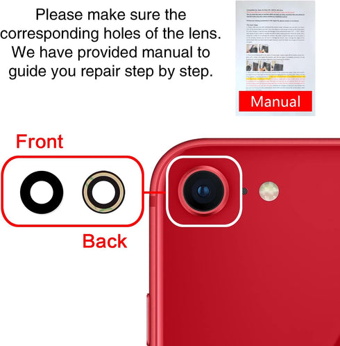 2PCS ASDAWN Back Camera Lens Glass Replacement for iPhone 8 4.7 Inches with Pre-Installed Adhesive, Rear camera Lens Glass replacement with Instal...