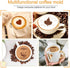 46 Coffee Stencils + 2 Steel Mesh Powder Shaker, Magnoloran Valentine's Day Stencils Cookies Baking Painting Mold Barista Templates for Dessert Cu...