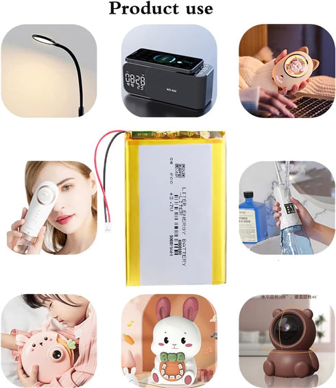 3.7V 6060100 5000mAh Lithium Polymer ion Battery Rechargeable Polymer Battery Pack with JST 2.0mm Connector...