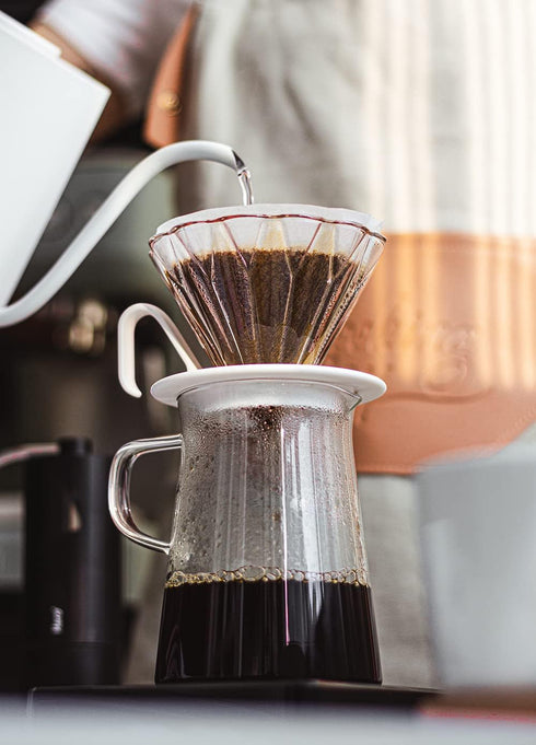 ElephantNum HERO Petal Glass Coffee Dripper V60 Barista Pour Over Hand Drip Brewer Pink...