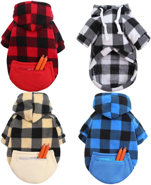Big Dog Winter Coat Pet Plaid Hoodie Jacket Reversible Vest Cold Weather Dog Cat Clothes Pet Apparel for Medium Large Dogs Labrador Clothing (XX-L...
