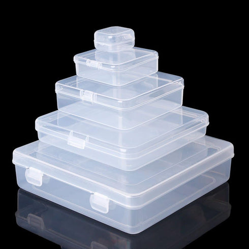 Square clear Jewelry Storage Boxes Beads Crafts Case Containers Reusable Plastic Comfortable and Environmentally Professional Design Craft and Sew...