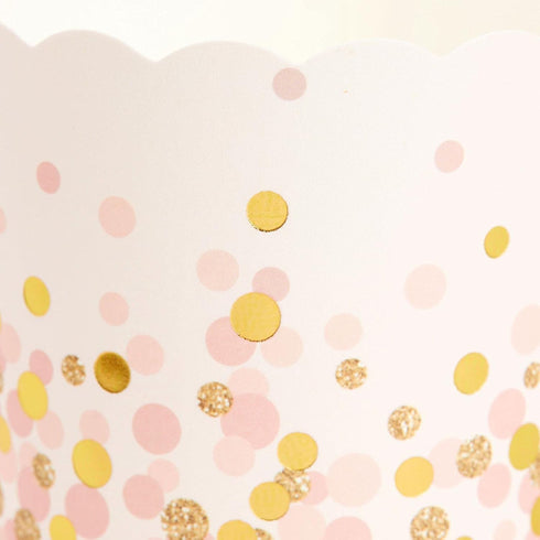 50 Pack Pink and Gold Polka Dot Cupcake Liners Wrappers, Muffin Paper Baking Cup for Wedding & Birthday...