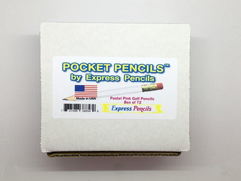 Half Pencils with Eraser - Golf, Classroom, Pew - Hexagon, Sharpened, 2 Pencil, Color - Pastel Pink, Box of 72 Golf Pocket Pencils TM...