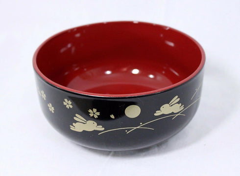 JapanBargain 2943, Soup Bowls Japanese Plastic Bowls Cereal Bowl Rice Bowl, Bunny and Moon Pattern, Made in Japan, 5-inch, 4 Pack...