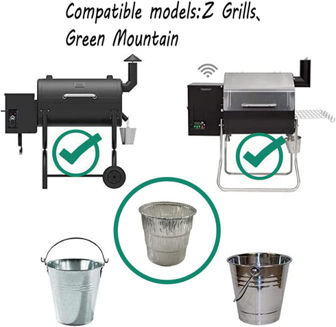 Murong Smoker Bucket Liner for Catching Grease,Disposable Aluminum Foil Lining Compatible with Various Wood Pellet BBQ Grill Drip Grease Buckets 4...