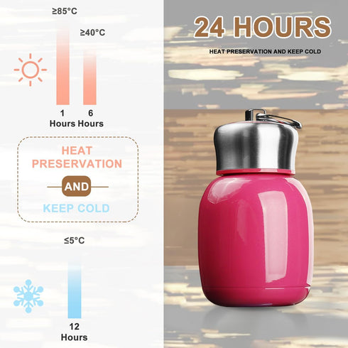 Mini 7 oz Stainless Steel Water Bottle, Small Vacuum Insulated Water Bottle Leak Proof Sport Tumbler Cup Hot and Cold Water Bottle for Women Girls...