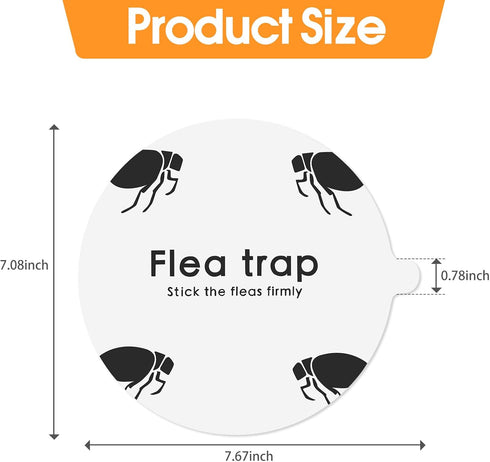 Flea Trap Sticky Pads Refills, 10 Pack 7.1 Inch Flea Trap Refills, Flea Trap Refill Discs, Non-Toxic Eco-Friendly Flea Trap Light Pads, Natural Fa...