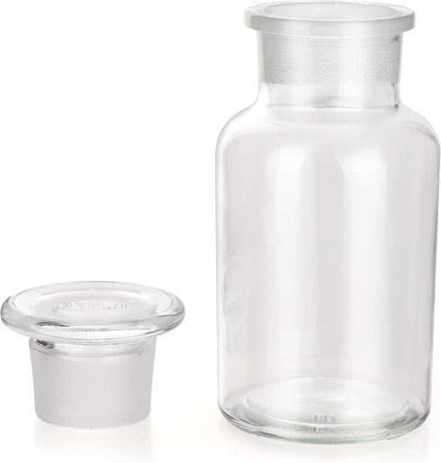 2 Packs 250ml Glass Reagent Bottle,Lab Wide Mouth Reagent Bottle, Glass Bottle With Glass Ground Stopper (Clear)...