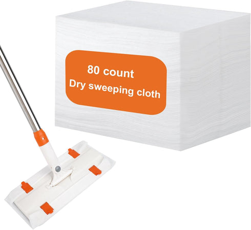 80pcs Dry Sweeping Cloths, Thickened Dry Mop Refills Pad Non-Woven Disposable Duster Refills Mop Pads Replacement for Floor Cleaning and Mopping C...