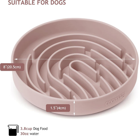 Coomazy Silicone Slow Feeder Dog Cat Bowls, Interactive Puzzle Toy for Pets Food Training, Keeps Dogs Cats Busy, Prevents Puppy Kitty Overeating (...