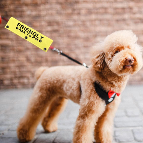 JXGZSO Not Friendly Ask to Pet Dog Lead Give Me Space Dog Leash Wrap Rescue Dog Lead Cover (FRIENDLY A to P DLS)...