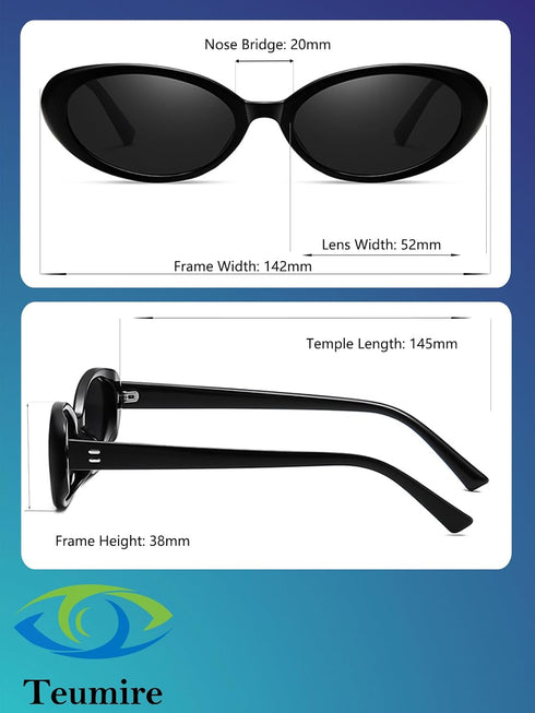 Retro Oval Sunglasses for Women Men 90s Style Vintage Small Sun Glasses UV400 Protection Shades...