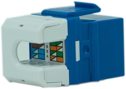 Legrand - OnQ RJ45 Keystone Insert, Cat 6 Keystone Jack, Terminate with Punch and Go Tool or Any 110 Punchdown Tool, Blue, 1 Count, WP3476BE...