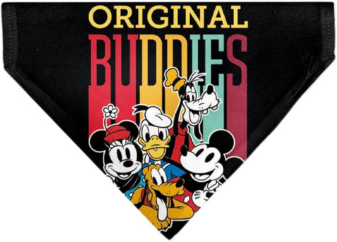 Disney Pet Bandana Disney Fab Five Original Buddies Group Pose Black Slip On Collar Bandana Only...