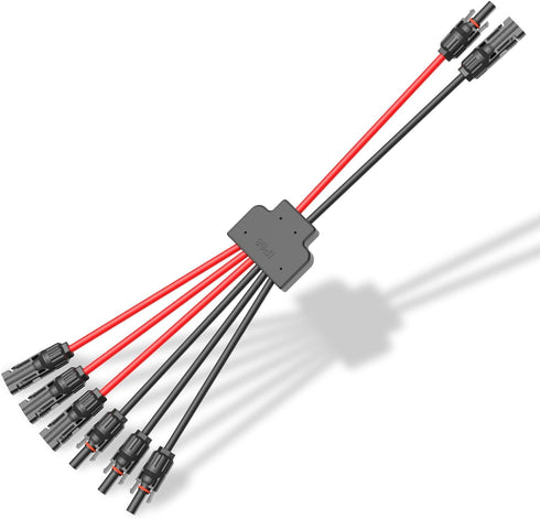 Solar Connectors Cable for 3 Solar Panels, Parallel 10AWG Solar Panel Connectors Y Branch Adapter Tool-free (FMMM/MFFF)...