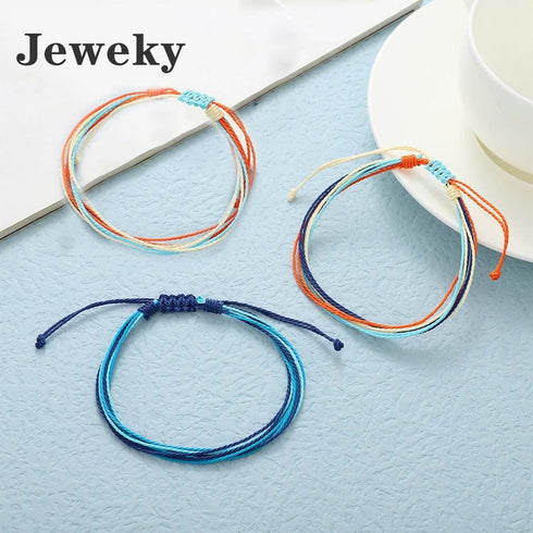 Summer Beach Layered Colorful Anklets Boho Rope Ankle Bracelets for Women...
