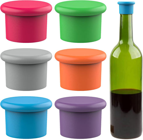 Silicone Wine Stoppers – Replace a cork – Airtight seal on Wine Bottles – Reusable Beer Bottle Cover – Wine Bottle Stopper – Wine Saver – Wine Gif...