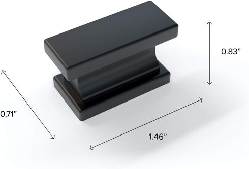 NewAge Products Home Cabinet Matte Black Contemporary Square Knob, Cabinet Pull Handles, 80243, 0.71 in. W x 0.83 in. D x 1.46 in. H...