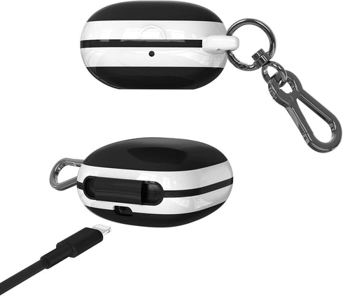 Compatible Powerbeats Pro Case Cover, Full Protective Shockproof Anti-Slip Silicone Case for Beats Powerbeats Pro 2019 (White Edge+Black)...