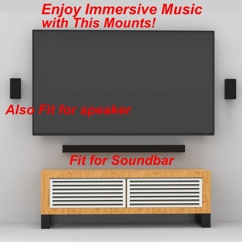 Speaker Wall Mount for Samsung, Sony, Vizio, Roku, and More Rear Speakers, Wall Mounting Brackets for Satellite Speakers, Surround Sound Speaker, ...