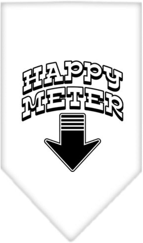 Mirage Pet Products Happy Meter Screen Print Bandana for Pets, Small, White...